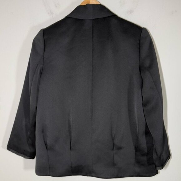 Reiss Violet Open Front Matt Black Jacket Blazer size S - Picture 7 of 8